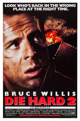 DIE HARD 2 (1990) ORIGINAL ADVANCE MOVIE POSTER - ROLLED - DOUBLE
