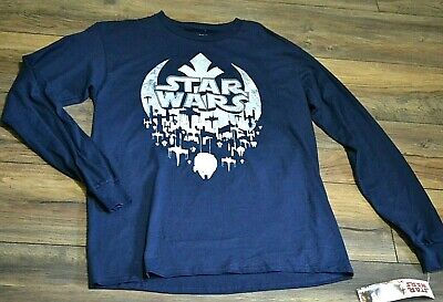 Star Wars Rebel Logo Fade Ships Mens Long Sleeve T Shirt