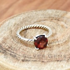 Garnet Silver Ring, 925 Sterling Silver Ring, Handmade Ring, Women's Gift Ring,