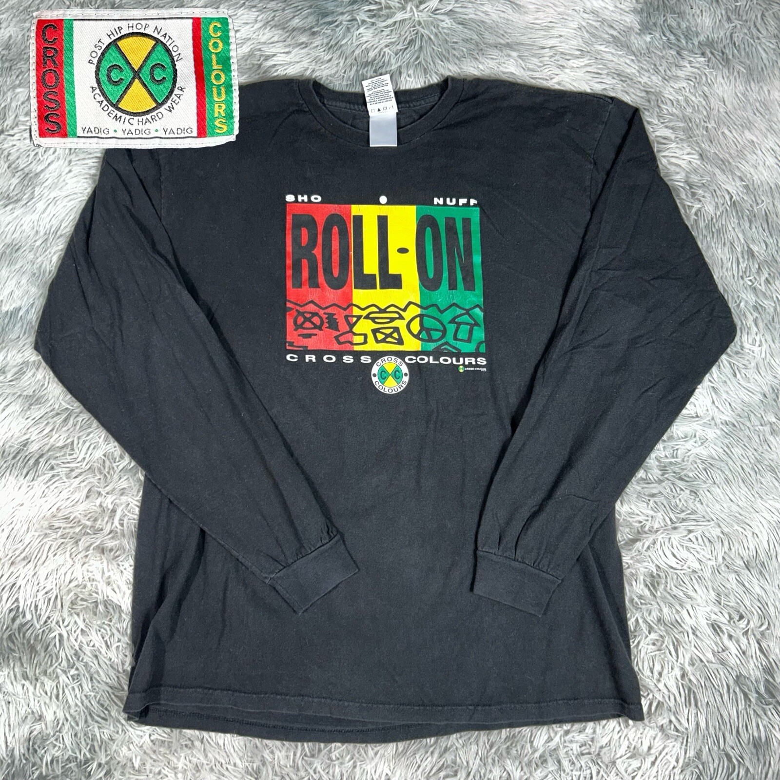 Vintage Cross Colours Men ROLL ON 2018 Black Long Sle… - Gem