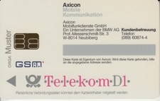 Muster-/Demokarte GSM / SIM - Axicon - D1 Telekom     (704)