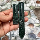 20mm Padded  Green  Genuine OSTRICH Leg LEATHER SKIN WATCH STRAP BAND