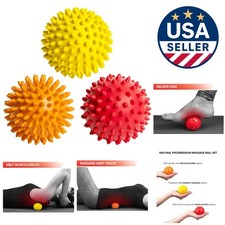 Portable Spiky Massage Balls Set - Firm, Medium, and Soft for Whole Body Relief