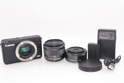 [Exc+5]CANON EOS M10 Black / EF-M 15-45mm + 22mm W Lens From JAPAN #m11883 - Image 1 of 4