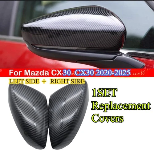 1Pair Carbon Fiber Side Mirror Cover replacement for Mazda CX-30 CX30 2020-2025