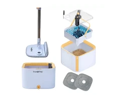 True & Tidy Dual Clean Bucket Spin Mop with Triple Jet Stream