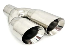 Exhaust Tip 3.00  Inlet 4.00  Outlet 13.00  long WDWDRS40013-300-HP-SS Dual Roun