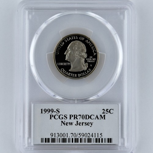 New Jersey Quarter PR 70 DCAM PCGS Clad 1999-S Best Top Grade 25c NJ State Flag - Picture 4 of 8