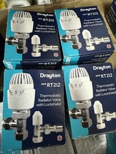Drayton RT212 TRV Lockshield Set 15mm Temperature Control White Brand New