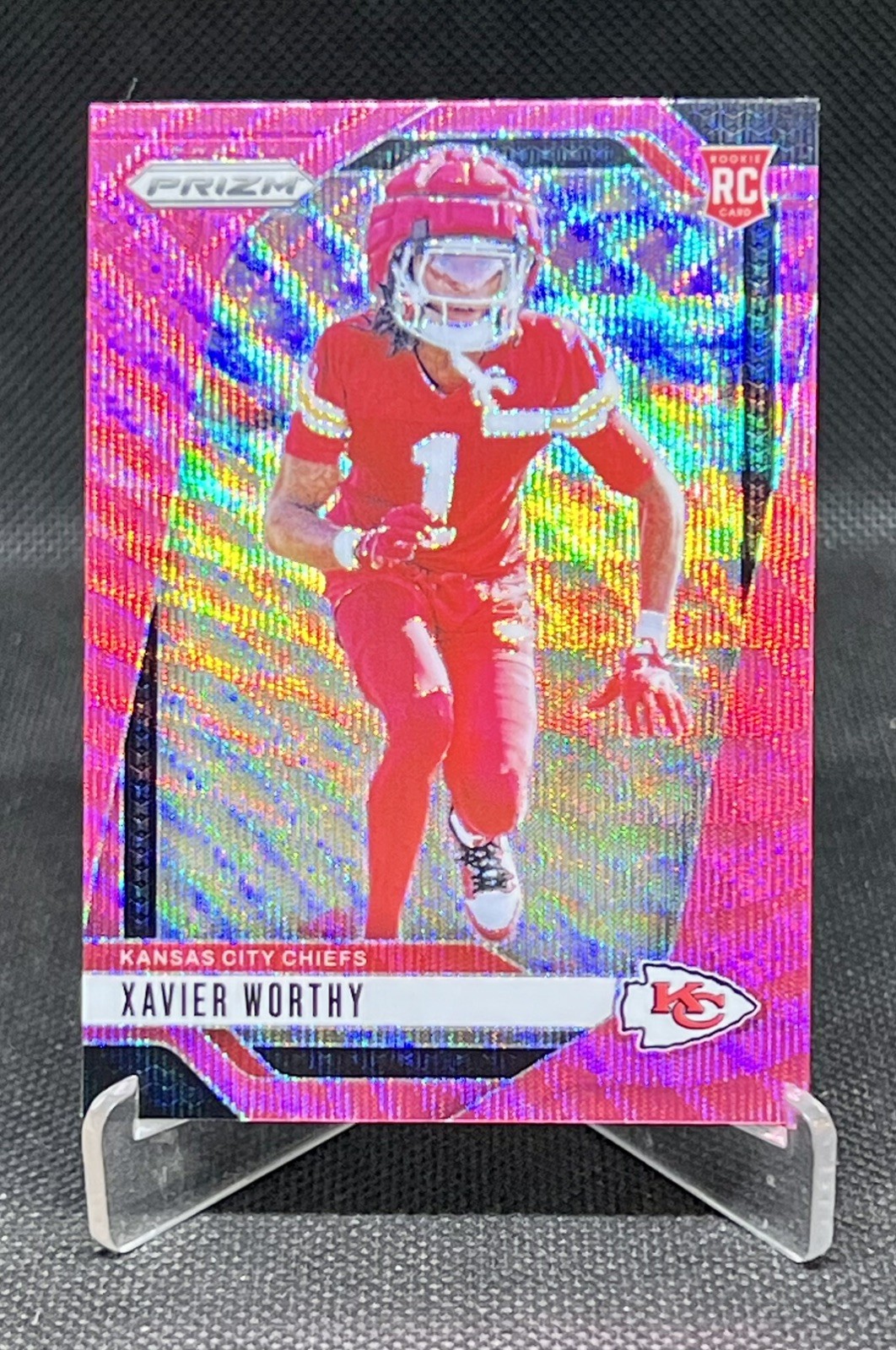 2024 Panini Prizm - Rookies Xavier Worthy #399 Pink Wave Prizm (RC) - Chiefs 