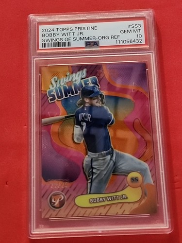 Bobby Witt Jr 2024 Topps Pristine Swings of Summer PSA 10 22/25 Case Hit SSP - Picture 3 of 4