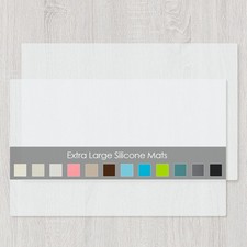 2 Pack Oversize Silicone Table Mats, Silicone Placemat Set of 2 for Baking Cr...