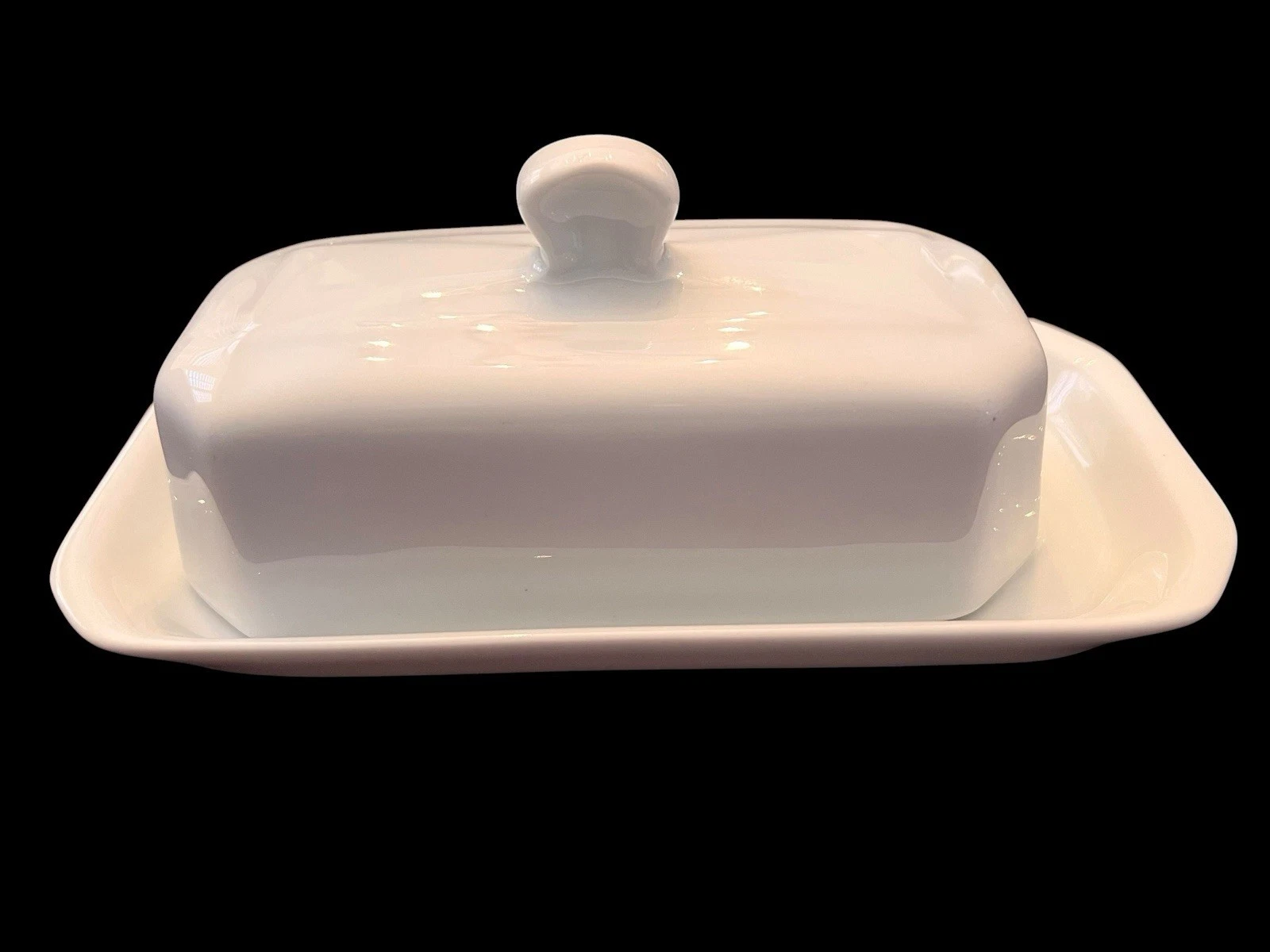 PILLIVUYT White Porcelain Covered Butter Dish FRANCE MODELE DEPOSE