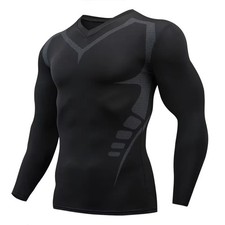 Men Compression Running Sport T-Shirt Quick Dry Fitness Gym Training Top