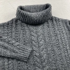 Smartwool MoonRidge Boyfriend Cable Knit Sweater Womens Small Grey Wool Blend