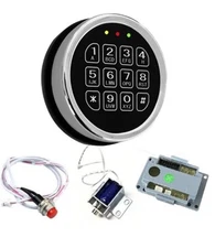 Gun Safe Electronic Lock Replacement Chrome Keypad Solenoid Safe Electronic Lock
