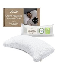 Coop Home Goods Original Crescent Adjustable Pillow, King Bed Pillows for...