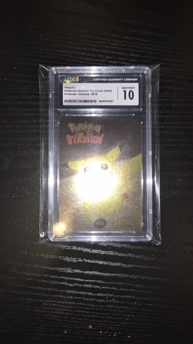 2000 Danone Pokémon Stadium Tip Gold Shiny  Pikachu 7 CGC 10 GEM MINT Reserved!