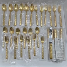 Yamazaki Ataria 24K Gold Six 5 Piece Place Settings BRAND NEW 30 Pieces