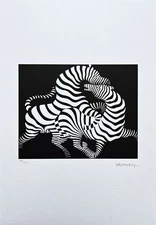 VICTOR VASARELY - Zebras - signed, numbered edition 43/500, 35x50cm