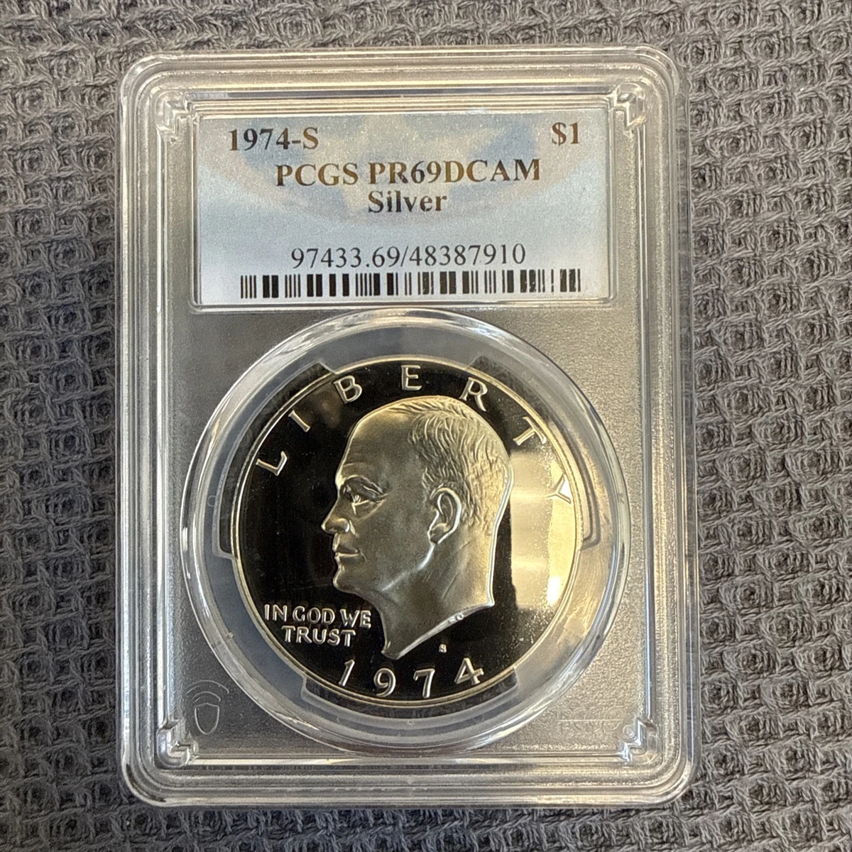 PCGS Certified PR 69 Graded 1974 Eisenhower Dollars (1971-1978