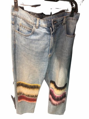 Marni Women's Embellished Straight Jeans Light Blue Denim Light Wash