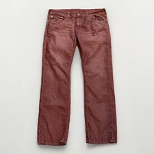 True Religion Burgundy Red Pants Ricky Relaxed Straight Leg Men’s 36