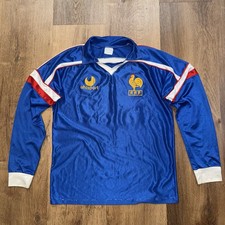 Vintage France Soccer Jersey National Team Soccer Uhlsport 1980s Mens Small
