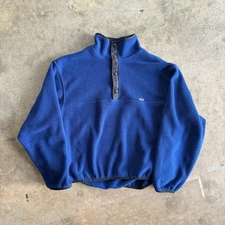 Vintage Woolrich Polartec Snap Fleece Pullover Jacket Mens XL Blue USA Hiking