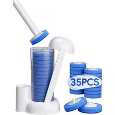 Disposable Toilet Brush System, Toilet Bowl Cleaning Wand with Lift-to-Open