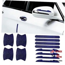 12Pcs Car Door Handle Scratch Protector  Universal Bling Car Blue