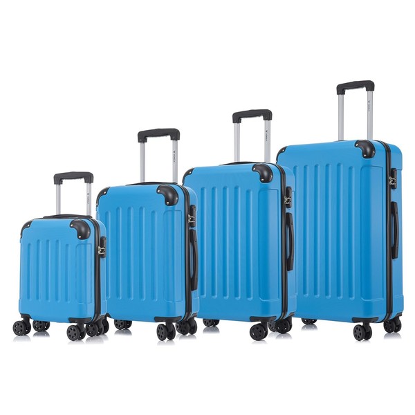 Koffer Suitcase Set, Trolley Reisekoffer, Rollkoffer HandgepäCk, Blau-image