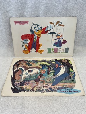 Lot Of 2 1960 s Disney Placemats Ludwig/Mary Poppins & Sword In The Stone