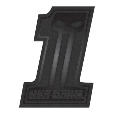 HARLEY-DAVIDSON Aufnäher Longtooth Leather Patch Schwarz/Schwarz ca. 10,4 x 7 cm