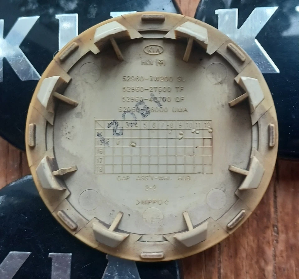 Juego de 4 tapas centrales Kia Sportage Optima Soul Rio, 2010-2024, p/n 52960 3W200 Foto 3 de 3