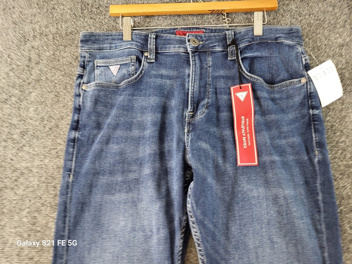 GUESS Athletic Fit Denim Jeans Mens 34x32 Dark Devine