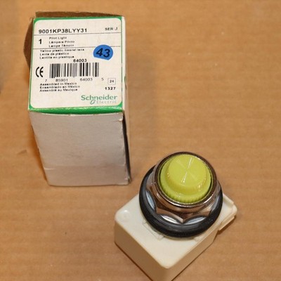 One Schneider Electric 9001KP38LYY31 YELLOW Harmony LED Standard Pilot Light