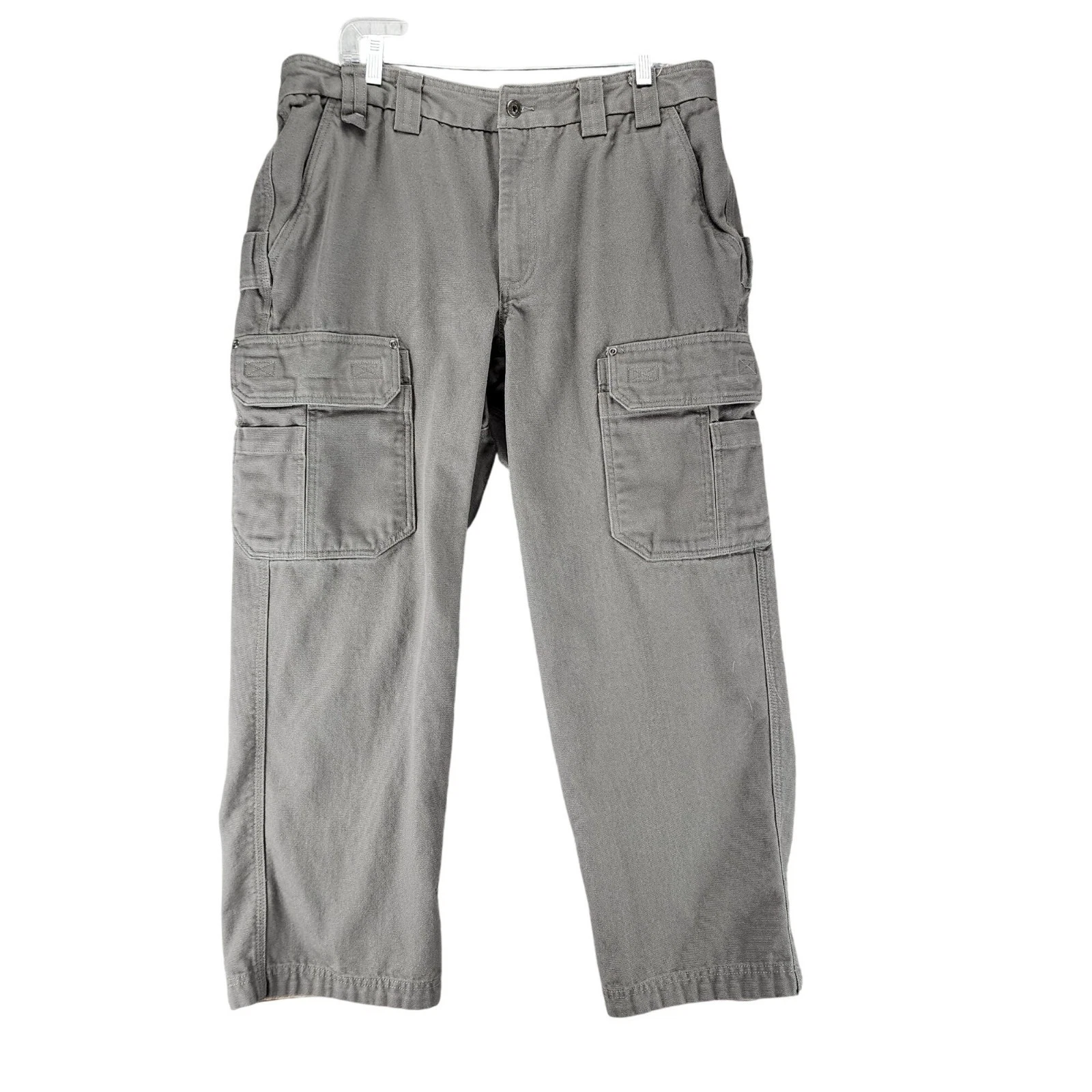 Duluth Pants Mens 38x30 Taupe Brown Cotton Mid Rise Cargo