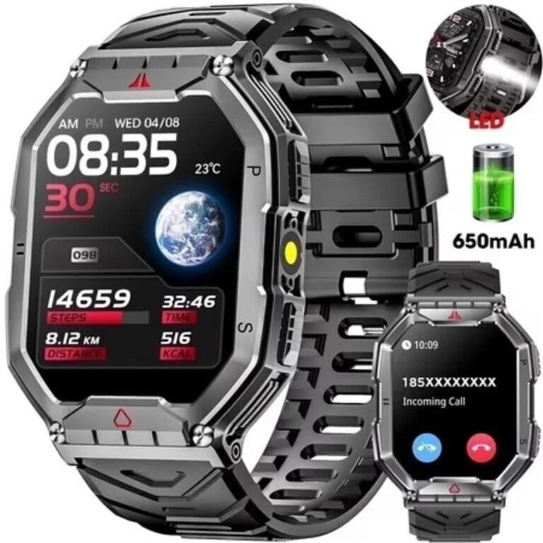 T238 Mingdaln 2.1 AMOLED Men Military Smart watch