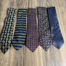 Vintage Lot of 5 Tommy Hilfiger Made In USA Ties All Silk Multicolor Mix Styles