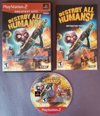 DESTROY ALL HUMANS! ~ PLAYSTATION 2 (PS2) ~ COMPLETE GREATEST HITS ~ 2005 THQ