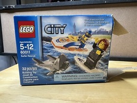 Lego Surfer Rescue boat beach city town coast guard 60011 Lego Complete READ