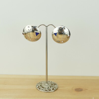 Vintage Ohrringe Sonderschliff Lapislazuli und Rubin Edelstein Silber Handarbeit