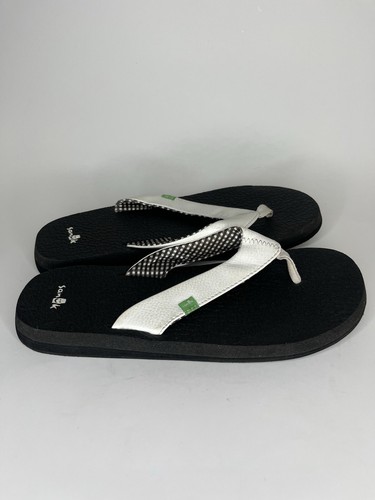 sanuk sandals Flip Flops Women Size 40 US 9 White Synthetic Comfort Flats - Photo 5/16