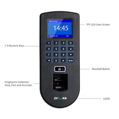 Zkteco F19 TCP/IP Huella Dactilar Tiempo Asistencia Sistema de Control de Acceso Tarjeta de Identificación/IC - Imagen 6 de 15