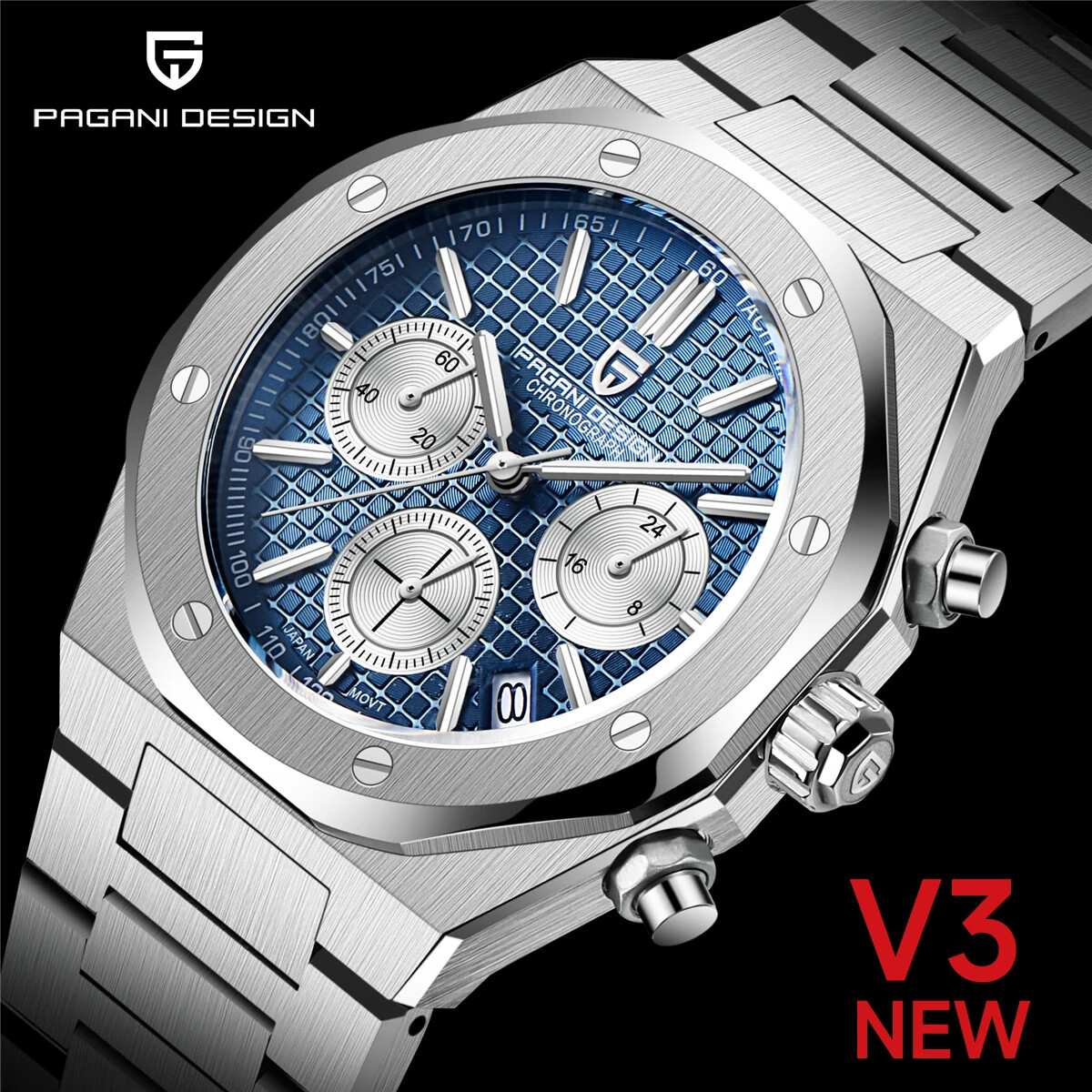 PAGANI DESIGN PD-1707クロノグラフ ホワイト ▶️ Pagani Design PD-1707 | Chronograph | 316L Stainless