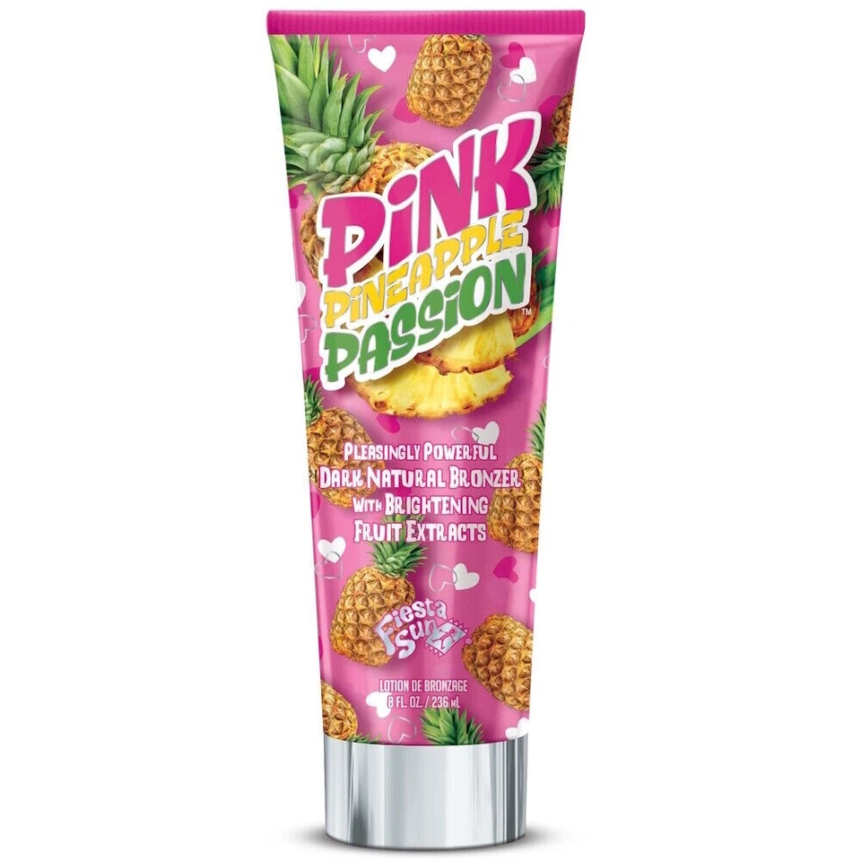 FIESTA SUN PINK PINEAPPLE PASSION SUNBED TANNING LOTION CREAM NO TINGLE + GIFT
