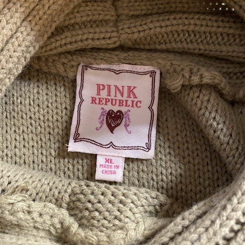 Pink Republic Women XL Sweater Dress Pullover Cowl Neck Cable Knit Sleeveless - Picture 8 of 11