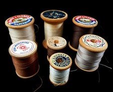  7 Vintage Wooden Spools Various BROWN, TAUPE Thread - Coats  Clarks, Belding