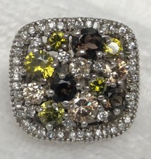 Multi Color Gemstone Ring in Sterling Silver